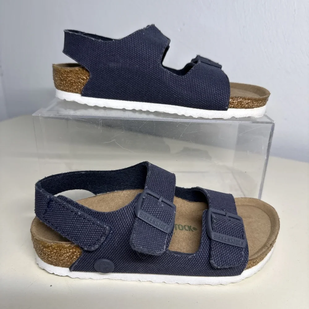 Birkenstock Sandals Kids 29 Convas Vegan Adjustable Buckle Hook & Loops Sandals